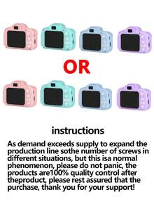 YAIUZGOO 1个1080P数码相机，带2英寸屏幕，圣诞节/生日礼物，可爱便携式相机玩具，男女通用，150mAh电池 - 查看 9