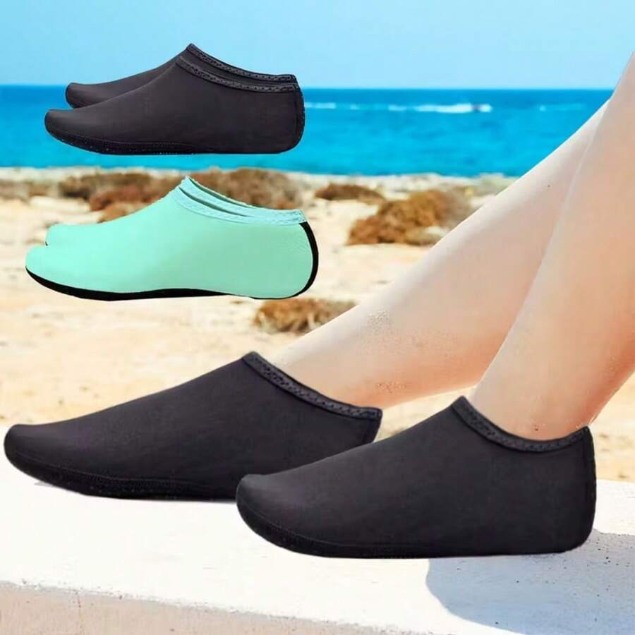 1 par de calcetines de buceo minimalistas y duraderos, hechos de material de nailon, se pueden usar descalzos, adecuados para snorkel, deportes acuáticos, buceo libre, navegación, yoga, surf, juegos acuáticos, vadeo y deportes de playa - Multicolor - Ver 1