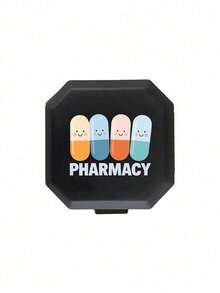 6-Compartment Portable Pill Box, Capsule Storage Case, Travel Medication Box, Printed With Capsule, Tablet, Letter, Bottle Patterns, Mini Pill Organizer Box, Suitable For Tablet, Vitamin, Moisture-Proof Medicine Container, First Aid Kit, Travel Accessories, Dorm Essentials - Multicolor - View 10
