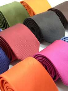 1pc Striped Handmade Unisex Necktie, Suitable For Business, Casual, Party, Gift, Daily And Streetwear - Multicolor - View 2