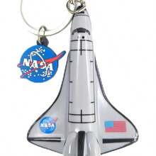 Space Shuttle Astronaut Keychain Set Cute Backpack Charms Colorful Pvc Key Ring - Light Gray - 查看 1