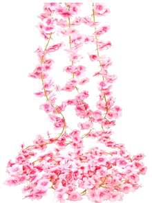 1支人造丝樱花藤蔓仿真花，适用于新娘捧花、秋季装饰、婚礼花瓶、家居、餐厅、卧室装饰、节日、生日派对、户外花园装饰 - 深粉紅色 - 查看 11