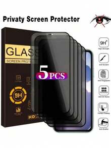 Yezodawee 5片装隐私保护全屏钢化玻璃屏幕保护膜，防窥全屏手机保护膜，兼容 17/15/15 Plus/15 Pro/15 Pro Max/16 Pro Max/14/14 Pro/14 Pro Max/14 Plus/13/13 Pro/13 Pro Max/12/12 Pro/12 Pro Max/11/11 Pro Max/11 Pro/X/XS/XS Max - 黑色 - 查看 21