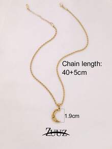 1件装时尚不锈钢月亮吊坠项链，女士颈链，珠宝礼品 - 項鍊 - 查看 2