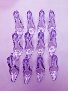 12pcs Mini Plastic Crystal Shoes, 2.5 Inch Transparent High Heel Shoes Decor, Funny High Heel Figurines, Suitable For Wedding, Birthday Party, Desktop Decor, Adult Gift - Multicolor - View 10