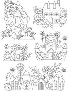 Cartoon House Water-Soluble Embroidery Stabilizer Sticker, Pre-Printed Plant Pattern, Clothing Embroidery Transfer Sticker - A - View 20