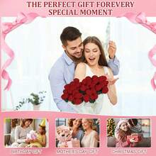 1 Rose Bouquet Blanket, Multifunctional Throw Blanket For All Seasons, Blanket For A Nap In The Office, Gift For A Girlfriend, Christmas Gift, Birthday Gift - 紅色 - 查看 8