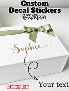 1/3/5pcs, Custom Name Stickers, Wedding Stickers, Personalized Water Bottle Stickers, Custom Crystal Label Stickers, Customizable Thank-You Stickers, Business Label Stickers, Logo Stickers, Gift Box Stickers, Laptop Stickers, Book Stickers, Plate Stickers, Gold Stickers - Multicolor - View 1