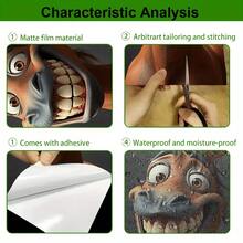 1pc 2D Flat Self-Adhesive Trash Can Sticker,Funny Smiling Horse Trash Can Sticker, Waterproof PVC Wheelie Bin Decal For Outdoor Home Decor, Creative Trash Can Decoration, Suitable For Wall And Kitchen Decor, Home Organization, PVC Material, Easy To Peel And Stick, Flat Art Sticker, Kitchen Storage - A - View 10