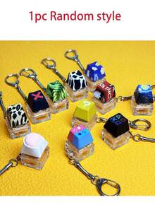 1个键盘减压玩具，键盘舒缓玩具，4键键盘减压玩具，键盘钥匙扣玩具，手指键盘帽玩具，用于缓解压力和消磨时间 - 彩色 - 查看 7