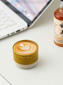 1个中东复古裂纹釉陶瓷杯，沙特阿拉伯咖啡杯，日式乡村茶杯，手工半釉茶杯，功夫茶具单杯，咖啡杯，甜点碗，侘寂风格桌面摆件，精品酒店水杯，独特礼品，乡村裂纹陶瓷，提升茶具氛围，家用/办公小茶杯，艺术陶瓷器皿 - 彩色 - 查看 6