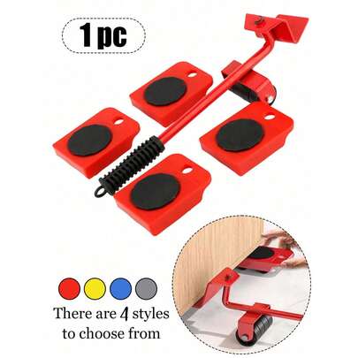 طقم أدوات رافعة وناقلة أثاث ثقيلة الوزن مع عجلات دوارة 360 درجة - 5 قطع من الأرضيات غير الخدشية للخشب/البلاط/السجاد | نظام نقل أريكة/كومودينو/ثلاجة احترافي الدرجة | أساسيات نقل الشقة ، إعداد غرفة السكن والأدوات المنزلية | رافعات ذات ارتفاع مريح، مثالية للمنقولين بمفردهم والمسنين وأعمال التجديد المنزلية