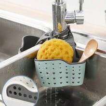 Adjustable Sink Sponge Holder (Note: Not Suitable For Certain Cases), Suction Cup Sink Sponge Rack, Faucet Hanging Basket, Suitable For Small Kitchen Utensils, Tableware, Vegetables, Fruits, Hanging Design - Multicolor - View 2