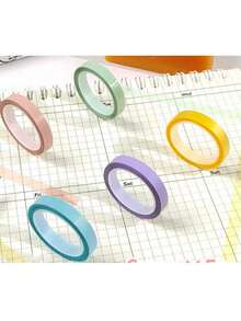 10000mm/2 Rolls Ultra-Thin Index Tabs, Tearable Transparent Adhesive Sticky Notes, Waterproof Writable Random Color Fluorescent Marking Tape, Fluorescent Wide Tape, Whiteboard Tape, Multi-Color Thin Tape, Suitable For Whiteboard Dry Erase Board Accessories, Chart Tape - 0.8cm - View 5