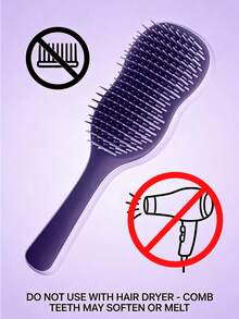 1支天然顺滑发梳，头皮护理按摩梳，带防滑手柄，适用于卷发、直发、干发或湿发 - 彩色 - 查看 11