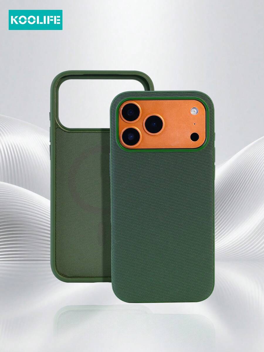 Ốp lưng điện thoại từ tính Koolife 1 chiếc, chất liệu PC+TPU, màu trơn, nút kim loại độc lập, trọng lượng nhẹ, chống trầy xước và chống rơi vỡ, phù hợp với 17/17Pro/17ProMax - màu xanh lá - Xem 1