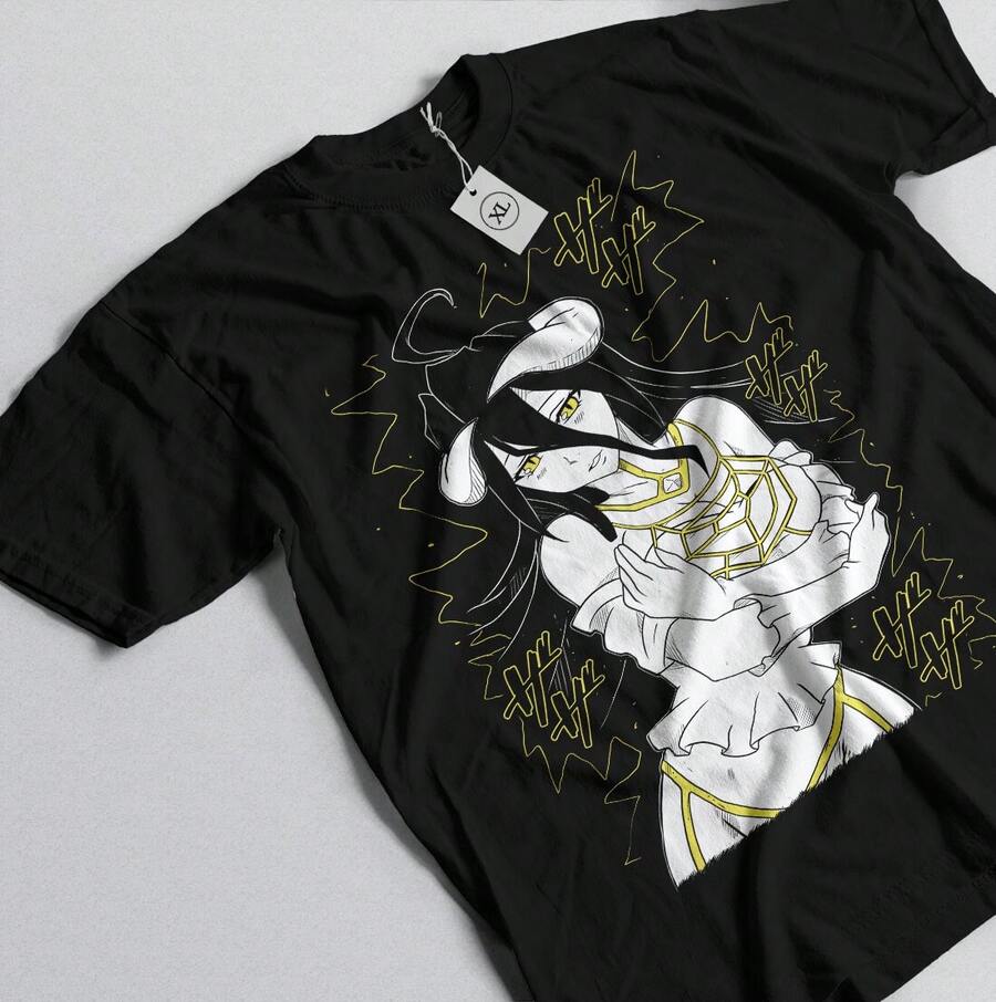 Overlord Ainz-Shirt Ooal Gown Albedo Skull Demon Girl Succubuss Shirt All Size - màu đen - Xem 1