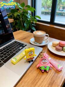 SpongeBob SquarePants 1个海绵宝宝香味钥匙扣吊坠，卡通可爱学生背包挂饰，情侣礼物，最佳派对装饰，朋友聚会完美装饰，家居装饰摆件，理想房间装饰 - 彩色 - 查看 11