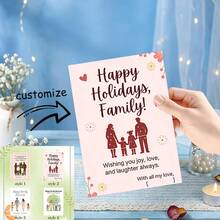 Customized Greeting Cards, Customized Family Cards, Customized Message Cards, Customized Gift Cards, Customized Postcards, Customized Message Cards, Suitable For Gatherings, Parties, Restaurants, Holidays - Family Greeting Card 10x14cm - View 1