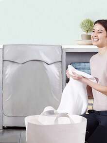 1pc Waterproof, UV-Resistant, Dustproof Washing Machine/Dryer Protective Cover. Made Of Oxford Cloth, With Adjustable Drawstring, Suitable For Most Drum Washers. - Multicolor - View 5