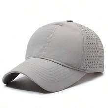 1pc Lightweight Breathable Quick-Dry Adjustable Perforated Baseball Cap, Unisex Design Suitable For Hiking, Sun Protection, Summer - A - View 2