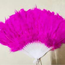 Mwoot Women's Feather Fan, Embroidered Flower Malabou Feather Fan, 1920s Retro Folding Hand-Held Feather Fan, Suitable For Costume, Dance, Wedding, Party, Tea Ceremony - Multiple Styles - View 15