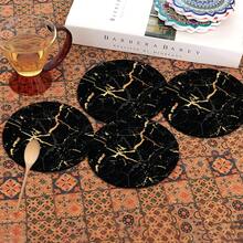 Set de 6 posavasos con patrón de mármol negro, posavasos absorbentes de gel de sílice para tazas de té, vasos de agua, copas de vino, tazas de café, adecuados para el hogar, fiestas, accesorios de cocina, decoración para todas las estaciones - Multicolor - Ver 7