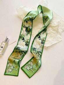4pcs Vintage Oil Painting Print Headband Set - Women's Silk Scarf And Headband |   Bohemian, Party, Wedding, Daily Hair Accessories (4 Styles) Sweatband, Autumn/Winter Holiday Headband, Soft Headscarf For Women - 多色 8 - 查看 4