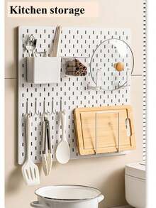 1 件装黑色/白色 DIY 洞洞板，洞洞板墙面收纳板，壁挂式洞洞板，洞洞板组合套装，墙面钥匙架，洞洞板墙面管理器，墙面框架，适用于厨房、家庭、办公室、工艺室、车库、工作室。 - 彩色 - 查看 6