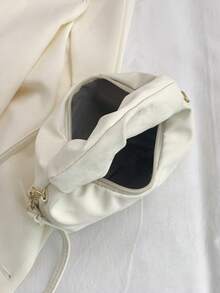 Women's Handbag With Cloud Pleats, Solid Color, Stylish With A Knot, Suitable For Going Out. - 白色 - 查看 8
