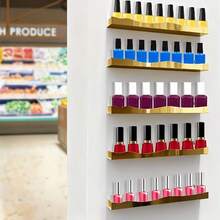 6 piezas Estante acrílico para esmalte de uñas - Soporte de exhibición montado en la pared de 15 pulgadas, adecuado para gafas de moda y aceites esenciales, estantería de almacenamiento expandible para el baño - multicolor - Ver 9