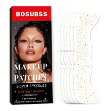 6/3pcs Gold/Silver Glitter Star Temporary Tattoo Stickers, Easy To Apply Natural Freckle Makeup - Multicolor - View 1