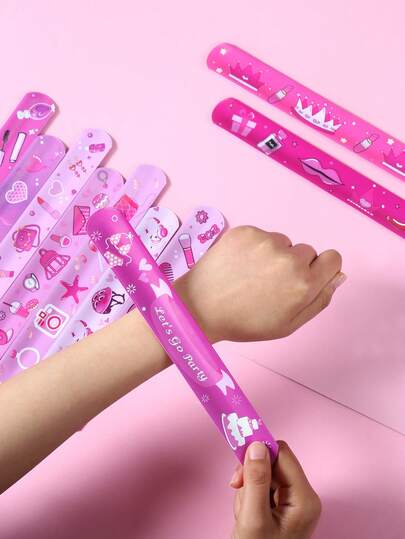 Bộ 12 vòng tay bấm màu hồng chủ đề tiệc sinh nhật lần thứ nhất, quà tặng tiệc mừng em bé sắp chào đời, quà tặng tiệc tiết lộ giới tính, quà trang trí tiệc hoàn hảo, vòng tay bấm vui nhộn trang trí tiệc sinh nhật lần thứ nhất và tiệc tiết lộ giới tính, trang trí tiệc mừng em bé sắp chào đời, quà tặng trao đổi trong tiệc tiết lộ giới tính, quà tặng mừng em bé sắp chào đời, quà tặng nhỏ sinh nhật lần thứ nhất.