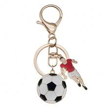 1pc/4pcs Mini Football Keychain, Sports Lover Backpack Pendant - Football Player Keychain - View 4