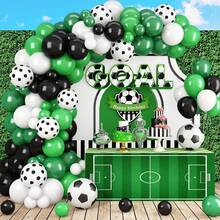 117 globos coloridos con temática de la Copa del Mundo, disponibles en colores como verde, negro y blanco, también se acompañan de un conjunto de globos suaves con forma de balón de fútbol. Son muy adecuados para usar en fiestas de cumpleaños con temática de fútbol, eventos de la Copa del Mundo, fiestas temáticas, reuniones familiares y decoración del hogar. - Fútbol 1 - Ver 8