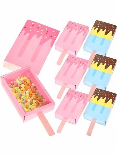 10个/套创意冰淇淋糖果盒，抽屉式派对礼品盒