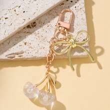 1个女士樱桃蝴蝶结金属钥匙扣 INS风可爱包包挂件 时尚包包配饰 女孩礼物 卡哇伊度假必备配饰 包包挂件 教师礼物 - 彩色 - 查看 14