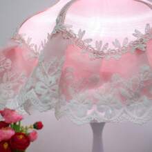 Pink Lace Bow Lampshade, Princess Style Bedroom Table Lamp Shade, Fits E27 Bulb (Lamp Not Included), Bedroom & Study Room Atmosphere Lighting Shade - Pink Bow Princess Lampshade - View 10