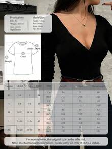 DONICY Áo thun nữ dài tay màu đen cổ chữ V sâu, dáng ôm, thời trang, thanh lịch, đơn giản, rộng rãi và đa năng, thích hợp cho đi chơi, dạo phố, hẹn hò, mua sắm, dự tiệc, mặc nhiều lớp mùa đông, ở nhà và phong cách mùa xuân/thu. - Màu xanh lam - Xem 4