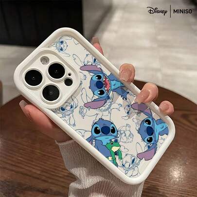 Etui na telefon z nadrukiem Disney Stitch i żabą, na cały telefon, kompatybilne z modelami iPhone 17/17 Pro/17 Pro Max/17 Air/16/15/14/13/12/11/X Series, etui na iPhone 17 Pro Max, etui na iPhone 17 Pro, etui na iPhone 17, prezent świąteczny dla dziewczyny