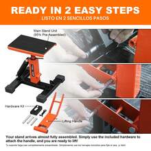 1200 LBS Hydraulic Dirt Bike Lift Stand, Heavy-Duty Motorcycle Jack With 17.5" Max Height, Secure-Grip Platform, Mechanical Safety Lock, Ultra-Stable Wide Base, Ideal For Tire Changes, Chain Maintenance & Wheel Service, Fits Dirt Bikes, Dual Sport & Motocross, 95% Pre-Assembled For Easy Use - Orange - View 7