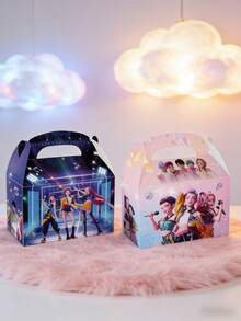 Set de 6 piezas/12 piezas de decoraciones y pequeños regalos con tema de música coreana popular para fiestas, cajas de silbato y accesorios de anime, estilos aleatorios, excelentes para amigos y familiares - Multicolor - Ver 2