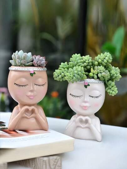 1pc Nordic Style Creative Heart-Shaped Planter, Suitable For Home Decor And Office Desk Greenery