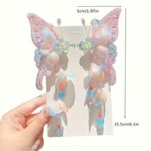 Chinese Style Butterfly & Flower Tassel Hairpin, Elegant Hanfu Hair Accessory, Suitable For Cosplay, Photography And Styling, Claw Clips,Summer,Holiday,Travel - Pink - View 5