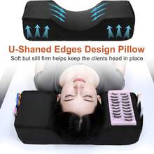 Almohada de terciopelo para el cuello, para extensiones de pestañas y maquillaje. - Negro - Ver 3