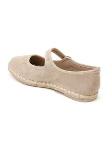 Ballerines Mary Jane In Suédine – L'Élégance Douce Et Rétro - Beige - View 3