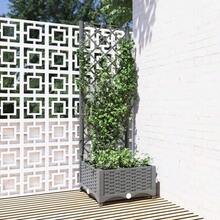vidaXL Plant Pot With Trellis, Flower Pot, Planter Box, Flower Box, Climbing Aid, Trellis, Garden Trellis, Grey, 80x40x136cm, PP - Grey - View 13