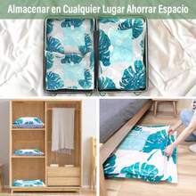 Bolsas de Almacenamiento de Vacío 15 Pcs Bolsas al Vacio Ropa para Viaje Reutilizables Bolsas de Compresión con Bomba Vacio Eléctrica Ahorro Espacio para Guardar Cobijas Edredones - Hojas de monstera 15 unidades - Ver 5