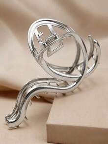 1pc Fashionable Letter Q Geometric Pattern Smooth Alloy Hair Claw - Gold - View 5