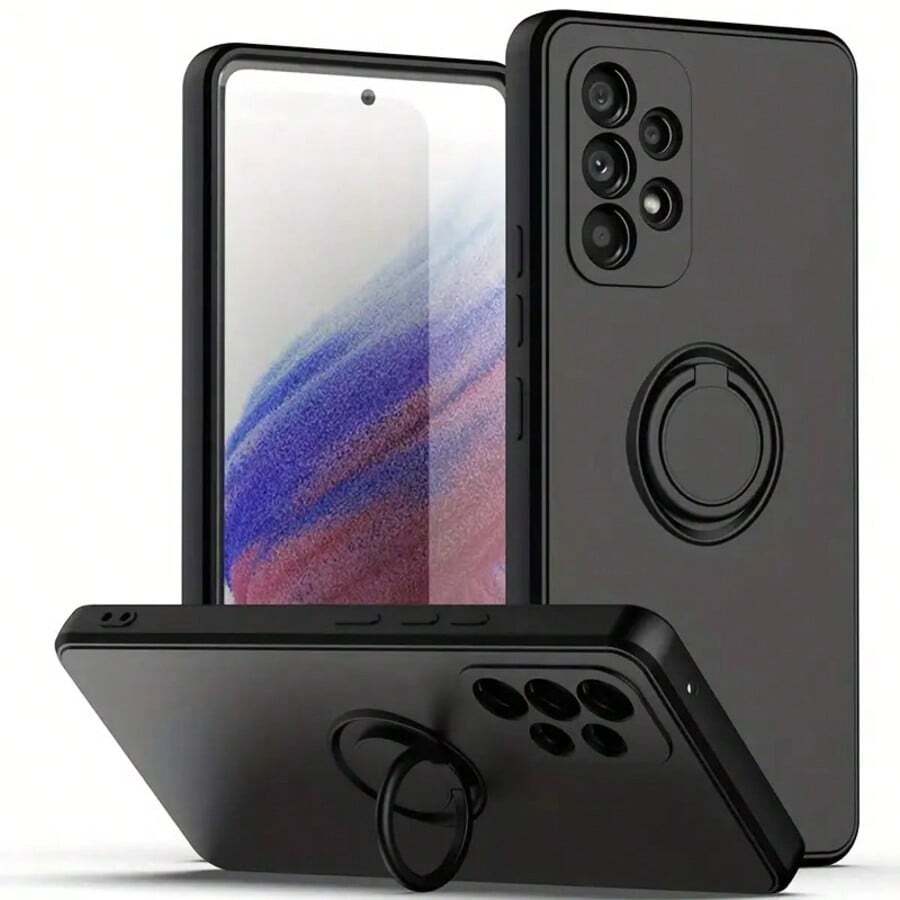 Magnetic Silicone Phone Case With Stand Compatible For Galaxy S26 Ultra, A17, A16, A26, A36, A56, A15, A35, A55, A05, S25 FE, S24, S23, S21, S23 Plus Ultra - Black - View 1